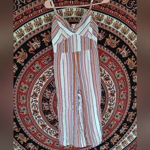 Sweet Rain Vertical Striped Sleeveless Tank Jumpsuit Romper